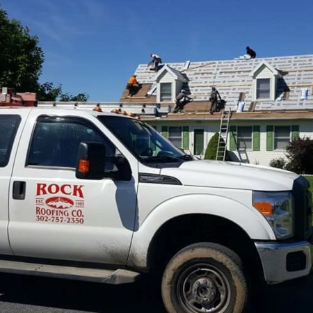Rock Roofing crew on job in Smyrna Delaware